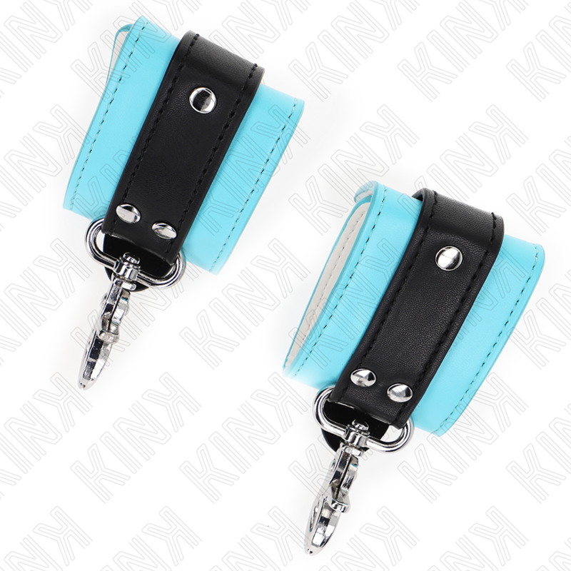 Kink - Premium Zwart/Blauw Verstelbare Polsbandjes 21-28 cm X 5,5 cm - afbeelding 4