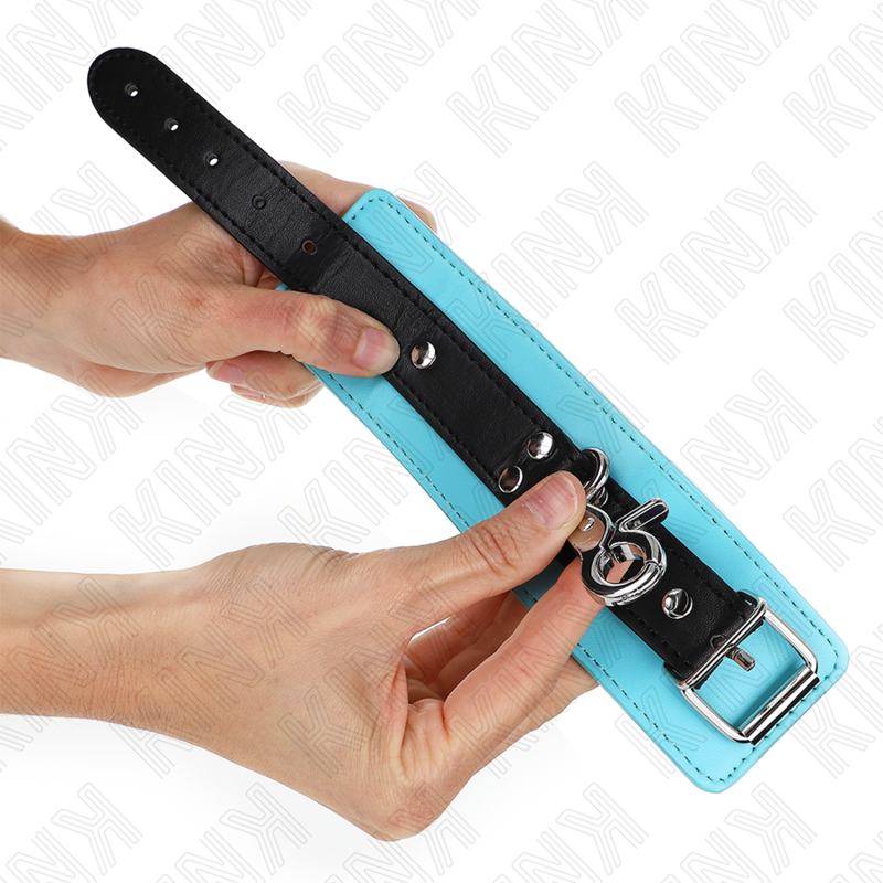 Kink - Premium Zwart/Blauw Verstelbare Polsbandjes 21-28 cm X 5,5 cm - afbeelding 2