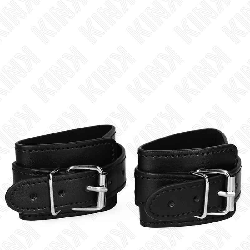 Kink - Dungeon Style Afsluitbare Polsbandjes Zwart Verstelbaar 21-28 cm X 5,5 cm - afbeelding 2