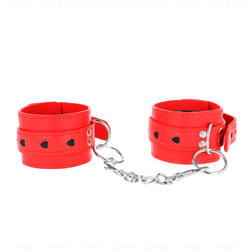 Kink - Rode Polsbandjes Met Zwarte Hartinlay Verstelbaar 21-28 cm X 5,5 cm - afbeelding 2