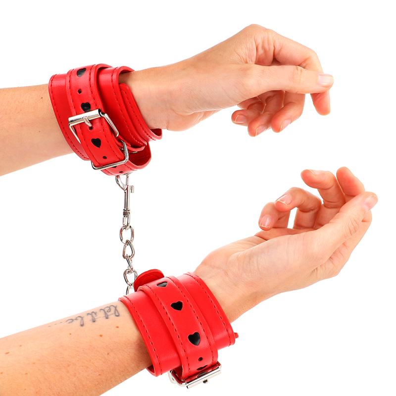 Kink - Rode Polsbandjes Met Zwarte Hartinlay Verstelbaar 21-28 cm X 5,5 cm