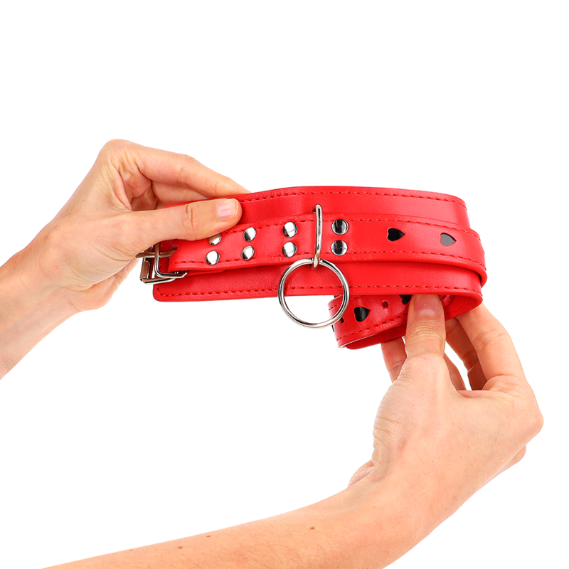 Kink - Rode Polsbandjes Met Zwarte Hartinlay Verstelbaar 21-28 cm X 5,5 cm - afbeelding 4