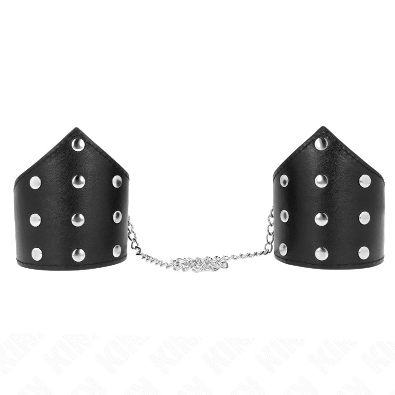 Kink - Zwarte Polsbandjes Met Puntige Stijl En Verstelbare Ketting 17-23 cm X 8,5 cm - afbeelding 2