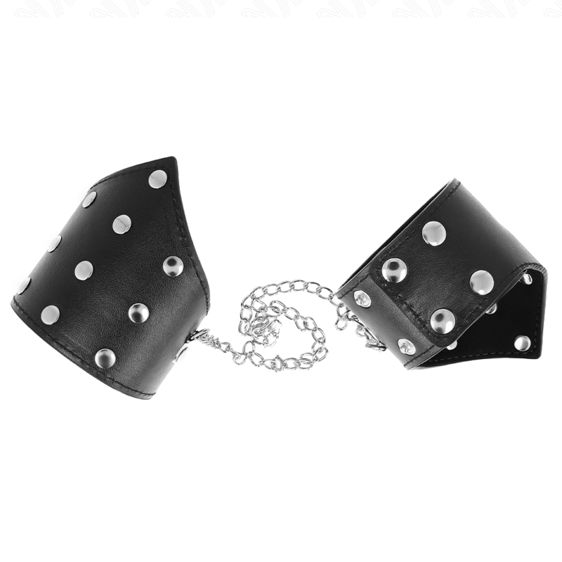 Kink - Zwarte Polsbandjes Met Puntige Stijl En Verstelbare Ketting 17-23 cm X 8,5 cm - afbeelding 3