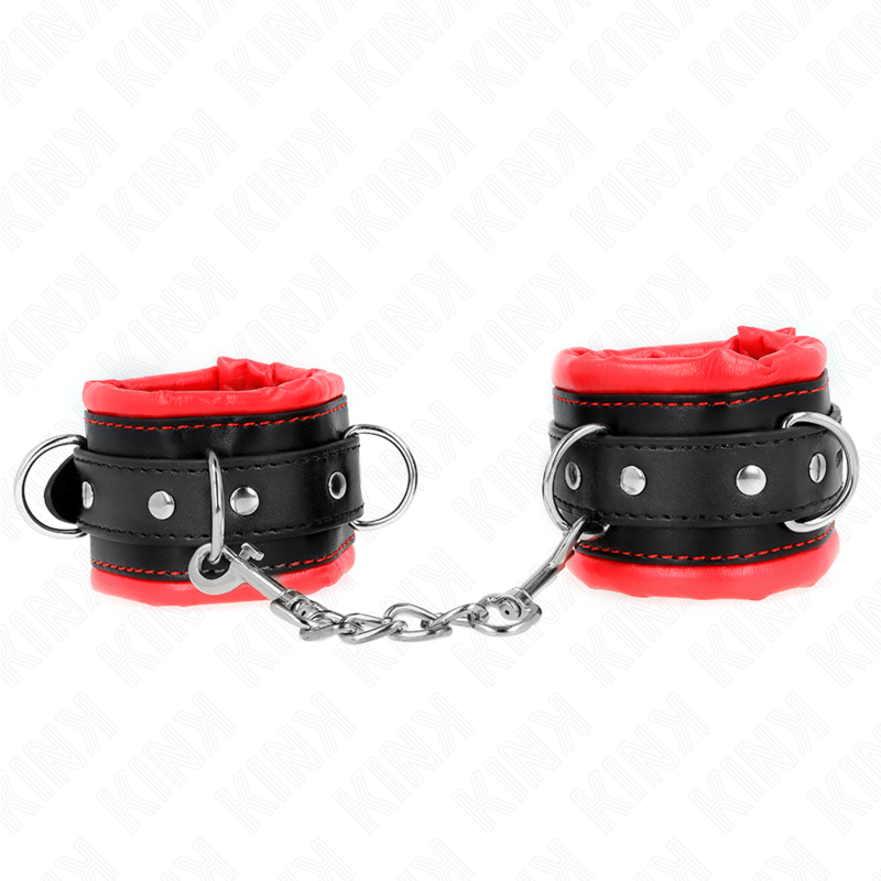 Kink - Zware Polsbandjes Met Rode Voering Verstelbaar 20-30 cm X 6 cm - afbeelding 2