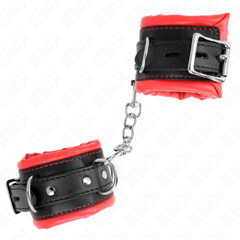 Kink - Zware Polsbandjes Met Rode Voering Verstelbaar 20-30 cm X 6 cm - afbeelding 3