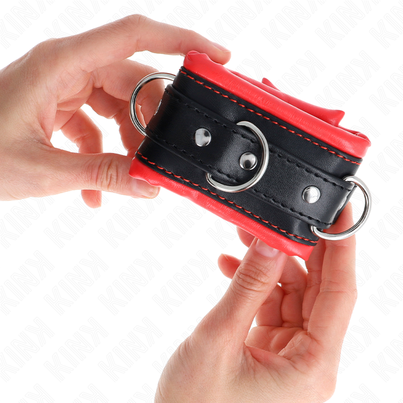 Kink - Zware Polsbandjes Met Rode Voering Verstelbaar 20-30 cm X 6 cm - afbeelding 4