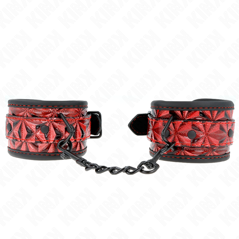 Kink - Donkerrode Diamantpatroon Polsbandjes Verstelbaar 17-26 cm X 5,5 cm - afbeelding 2