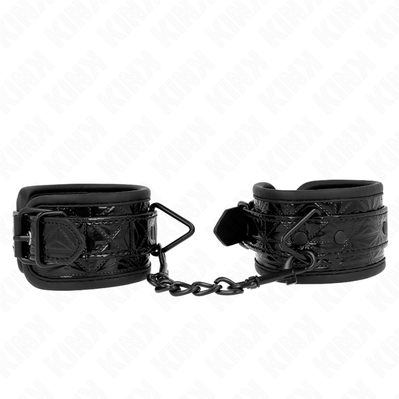 Kink - Verstelbare Zwarte Diamantpatroon Polsbandjes 17-26 cm X 5,5 cm - afbeelding 2