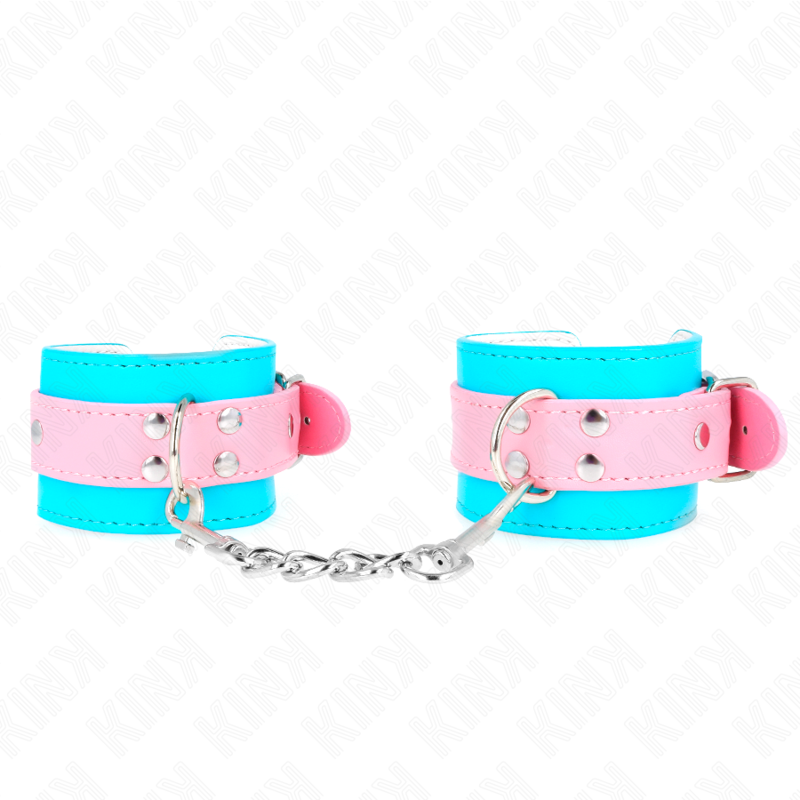 Kink - Chic Blauw / Roze Verstelbare Polsbandjes 16-28 cm X 5 cm - afbeelding 2