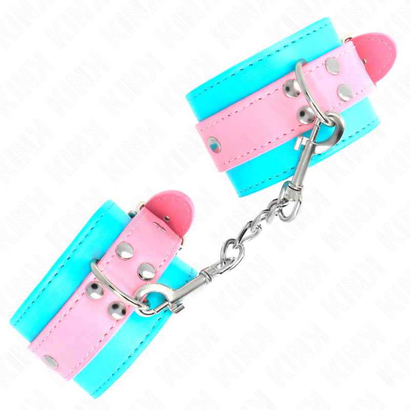 Kink - Chic Blauw / Roze Verstelbare Polsbandjes 16-28 cm X 5 cm - afbeelding 3