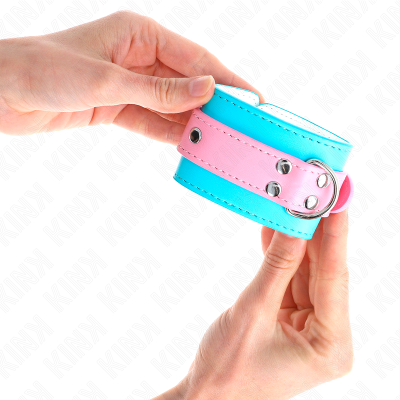 Kink - Chic Blauw / Roze Verstelbare Polsbandjes 16-28 cm X 5 cm - afbeelding 4