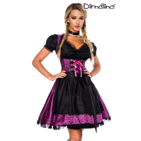 Premium dirndl paars/ zwart met blouse