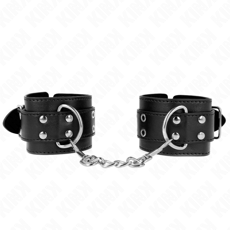 Kink - Zwarte Dubbele Stud Line Polsbandjes Verstelbaar 19-26 cm - afbeelding 2