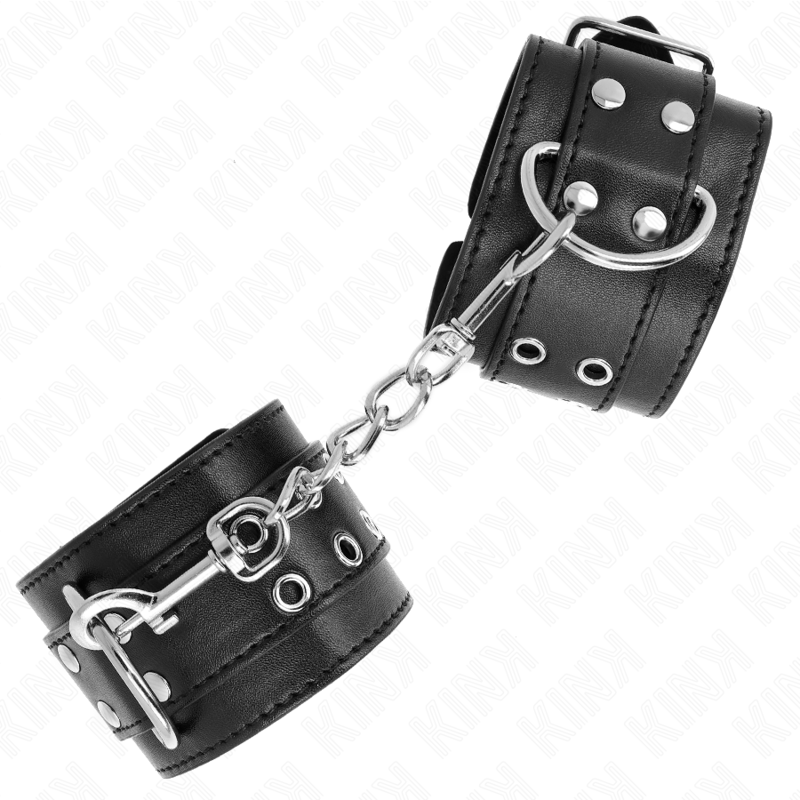 Kink - Zwarte Dubbele Stud Line Polsbandjes Verstelbaar 19-26 cm - afbeelding 3