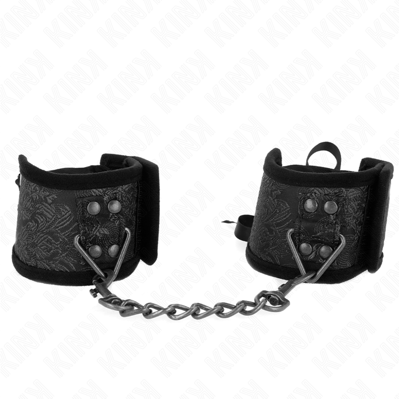 Kink - Zwarte Scandal Design Polsbandjes Met Strikdetail 24,5 cm X 6,5 cm - afbeelding 2