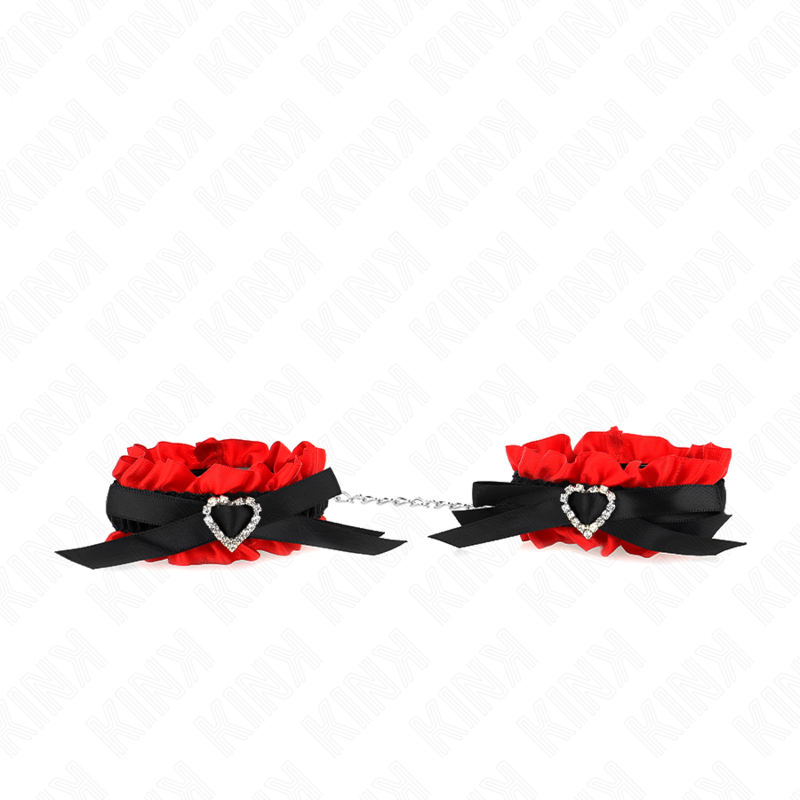 Kink - Elastische Kanten Polsbandjes Met Rood Hart Detail Verstelbaar 22-35 cm - afbeelding 2