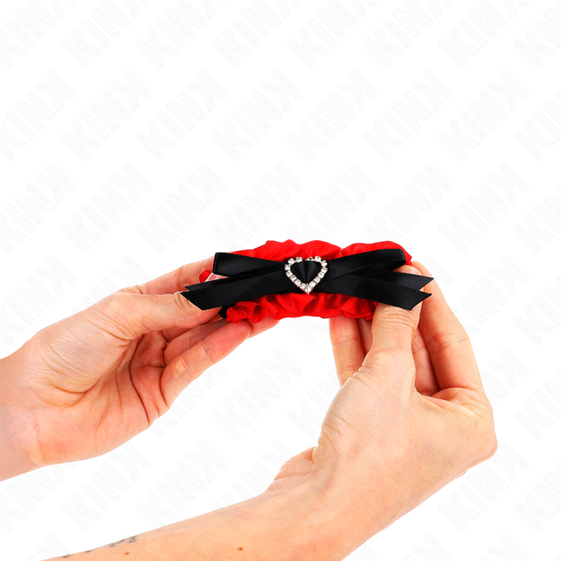 Kink - Elastische Kanten Polsbandjes Met Rood Hart Detail Verstelbaar 22-35 cm - afbeelding 4