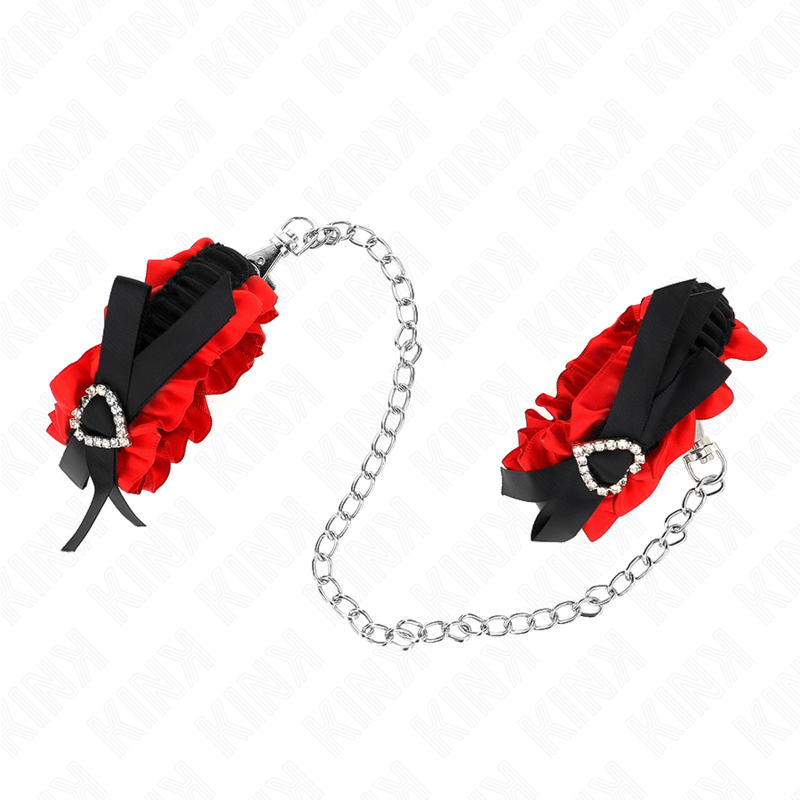 Kink - Elastische Kanten Polsbandjes Met Rood Hart Detail Verstelbaar 22-35 cm - afbeelding 3