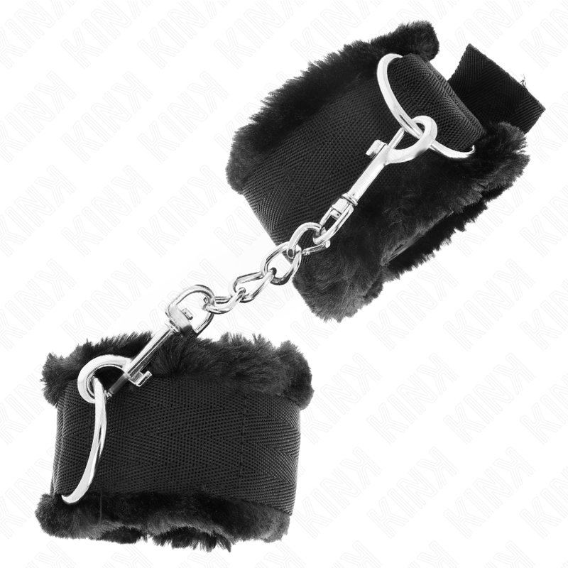 Kink - Verstelbare Zwarte Gevoerde Polsbandjes 17-31 cm X 7 cm - afbeelding 3