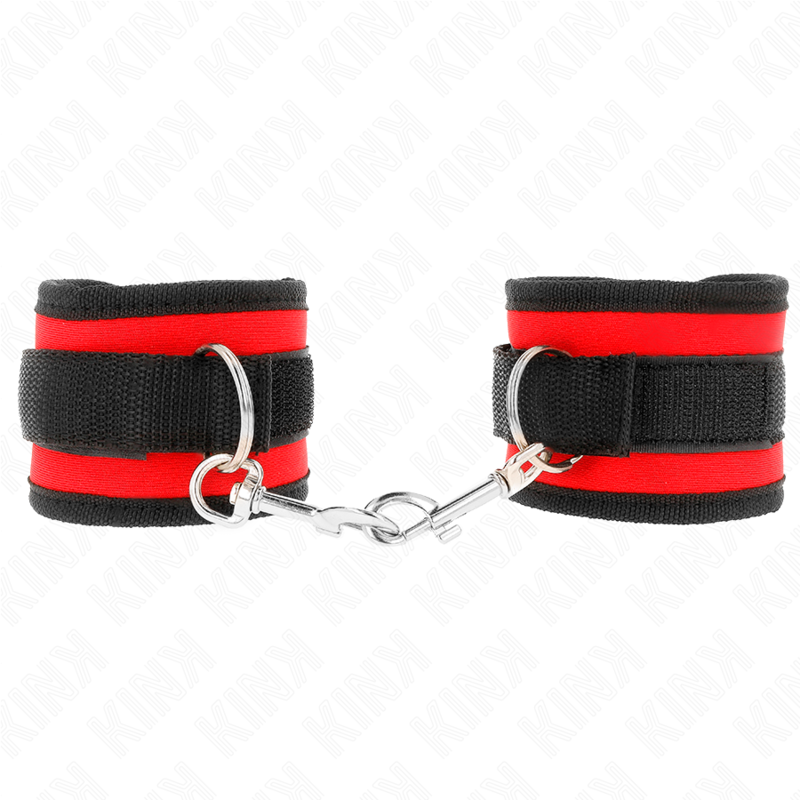 Kink - Rood-Zwarte Nylon Polsbandjes Model 2 Verstelbaar 18-35 cm X 6 cm - afbeelding 2