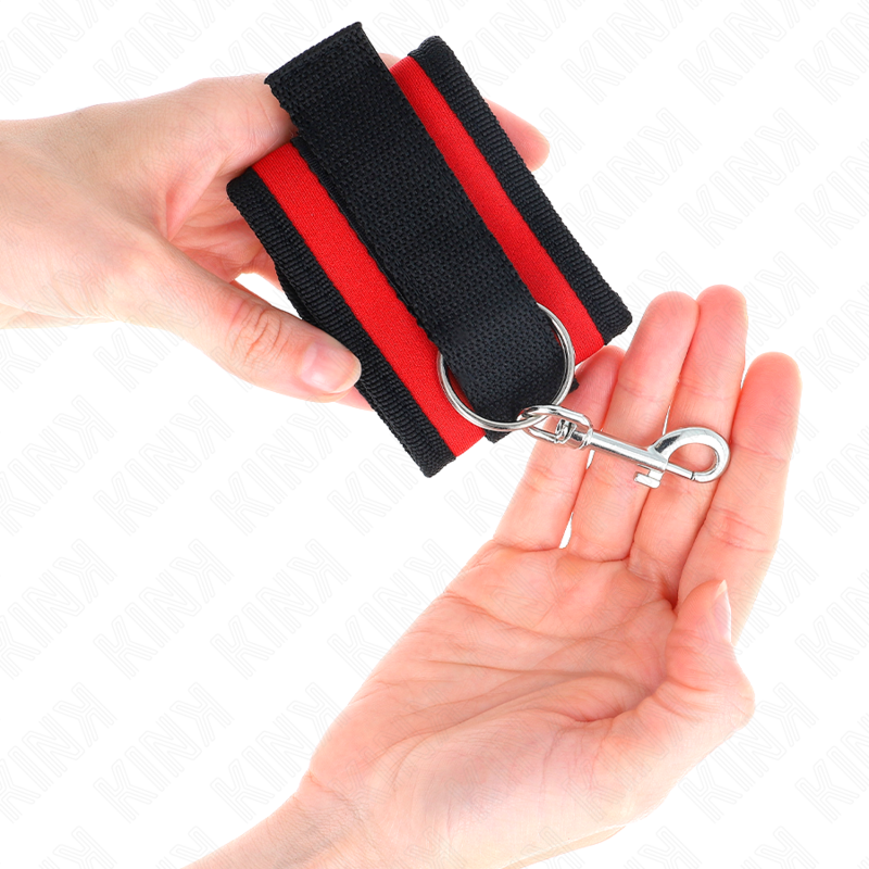 Kink - Rood-Zwarte Nylon Polsbandjes Model 2 Verstelbaar 18-35 cm X 6 cm - afbeelding 4