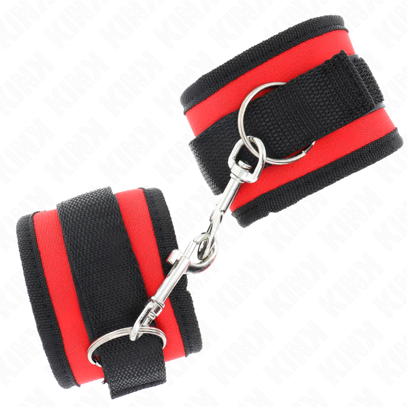 Kink - Rood-Zwarte Nylon Polsbandjes Model 2 Verstelbaar 18-35 cm X 6 cm - afbeelding 3