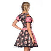 Premium dirndl zwart/roze bloem met blouse