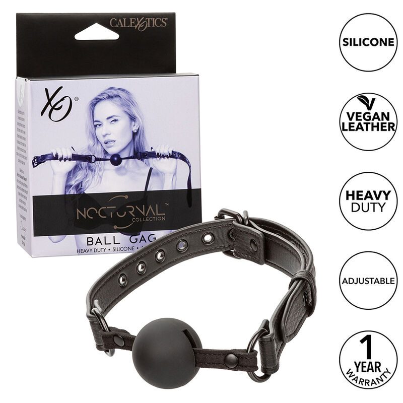 Calexotics - Nocturnal Zwarte Siliconen Bal Gag - afbeelding 2