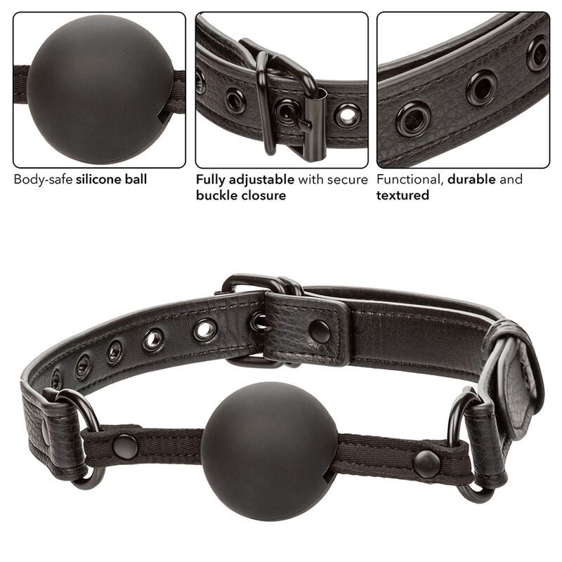 Calexotics - Nocturnal Zwarte Siliconen Bal Gag - afbeelding 4