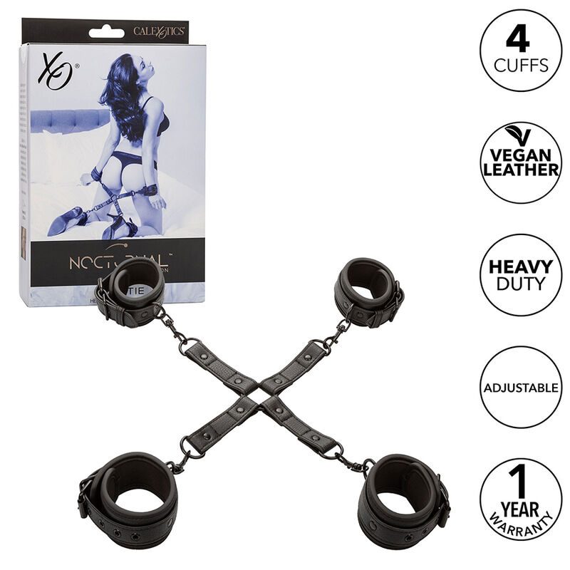 Calexotics - Nachtelijke Verstelbare Lederen Hog Tie Connector Zwart - afbeelding 2