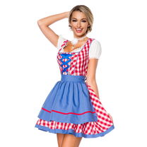 Traditionele Minidirndl blauw/rood geruit