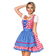 Traditionele Minidirndl blauw/rood geruit