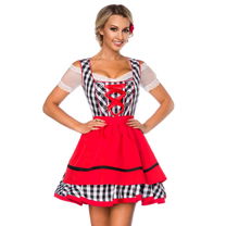 Traditionele Minidirndl rood/zwart geruit