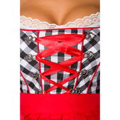 Traditionele Minidirndl rood/zwart geruit
