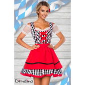 Traditionele Minidirndl rood/zwart geruit