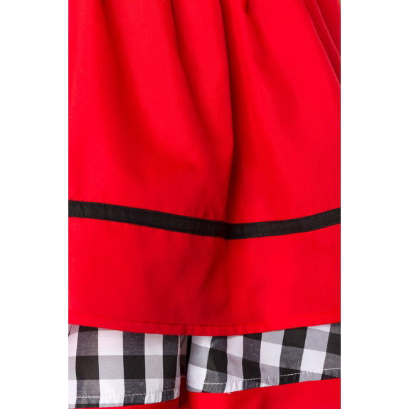 Traditionele Minidirndl rood/zwart geruit