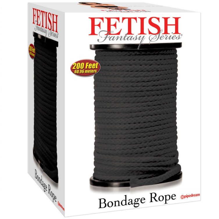 Fetish Fantasy Serie - Zwarte Zijden Touw Bondage Serie 60,96 Meter