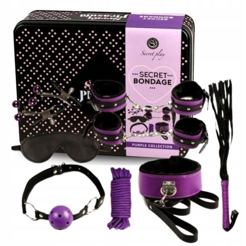 Secretplay - BDSM Set 8STUKS Lila / Zwart - afbeelding 3