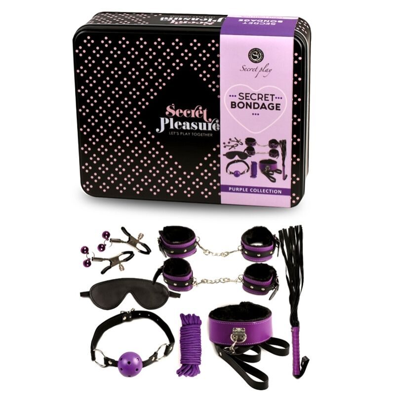 Secretplay - BDSM Set 8STUKS Lila / Zwart - afbeelding 2