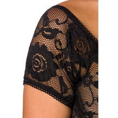 Dirndl blouse transparant zwart kant