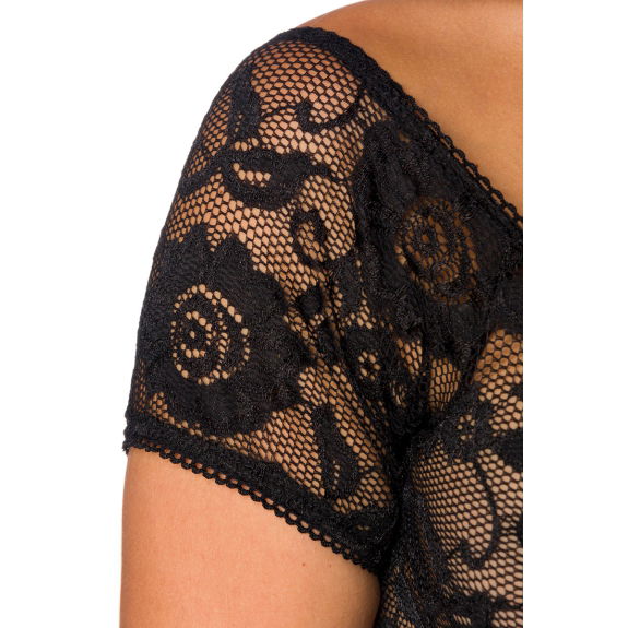 Dirndl blouse transparant zwart kant