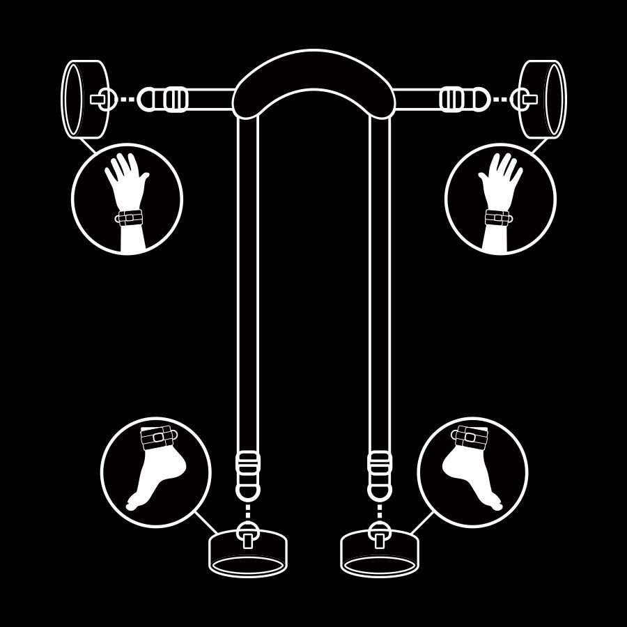 Fetish Submissive - Meester Positie Met 4 Niet-Prene Voering Handboeien - afbeelding 5