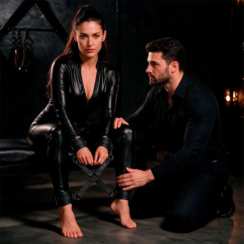 Fetish Submissive - Vegan Lederen Handboeien Unie - afbeelding 3