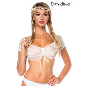 Dirndl blouse transparant wit kant