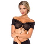 Dirndl blouse transparant zwart