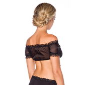 Dirndl blouse transparant zwart