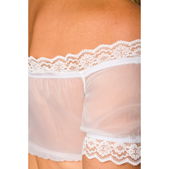 Dirndl blouse transparant wit