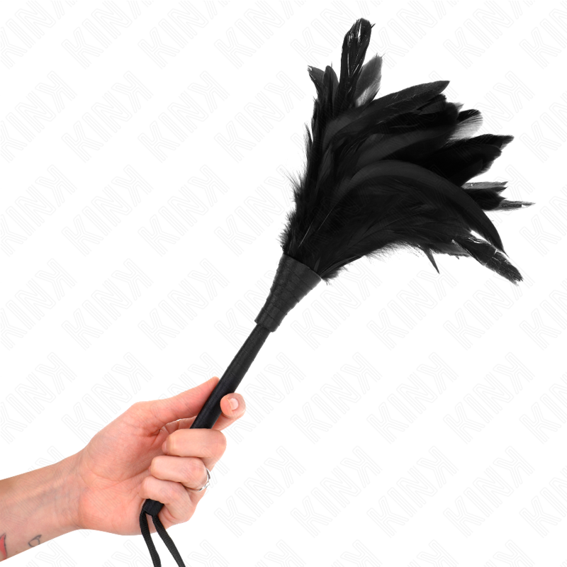 Kink - Black Maid Hoorn Kiezen Veren 36 cm