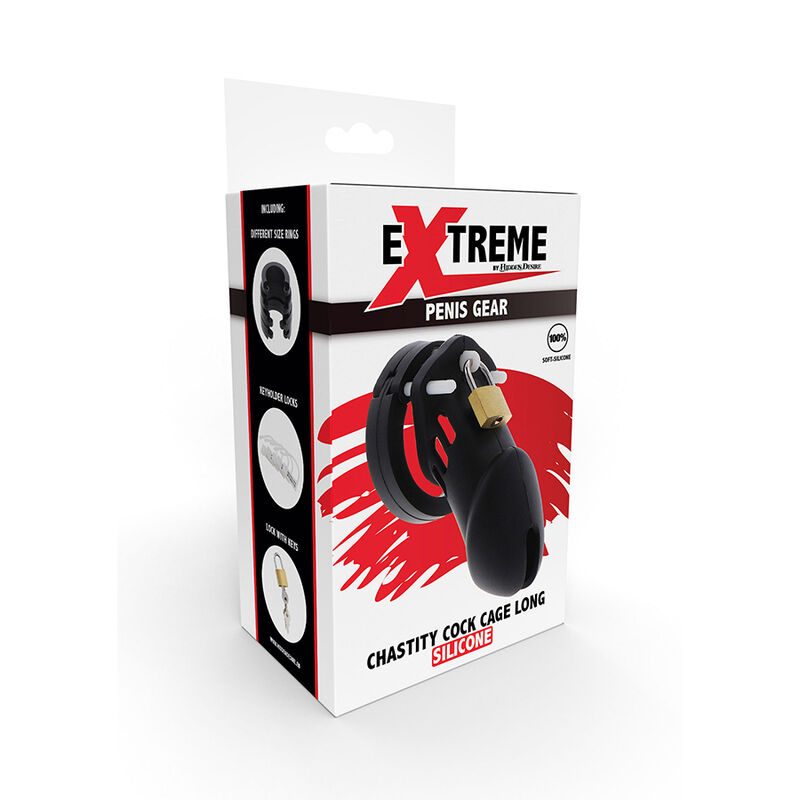 Hidden Desire - Extreme Siliconen Kuisheidskooi Maat L Zwart - afbeelding 5